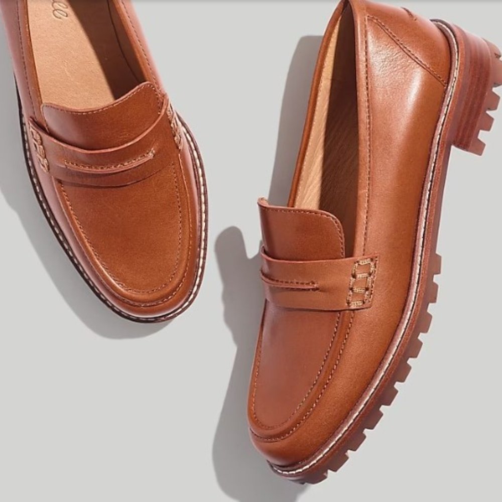 Madewell Corrine Lug sole Loafers, Size 10, Dried Maple